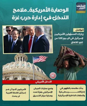 الوصاية الأمريكية.. ملامح التدخل في إدارة حرب غزة (إنفوجراف) الوصاية الأمريكية.. ملامح التدخل في إدارة حرب غزة (إنفوجراف)