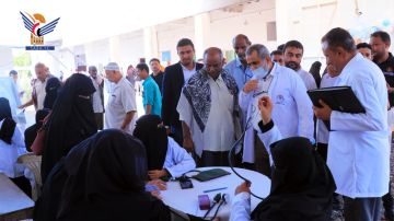 تدشين المخيم الطبي الرابع لمرضى القلب والضغط والسكري بمستشفى الثورة بالحديدة