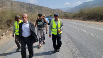 تفقد سير أعمال الصيانة في شوارع المحويت