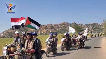 مسير بالدراجات النارية لخريجي دورات التعبئة بالرجم في المحويت وفاء لدماء الشهداء