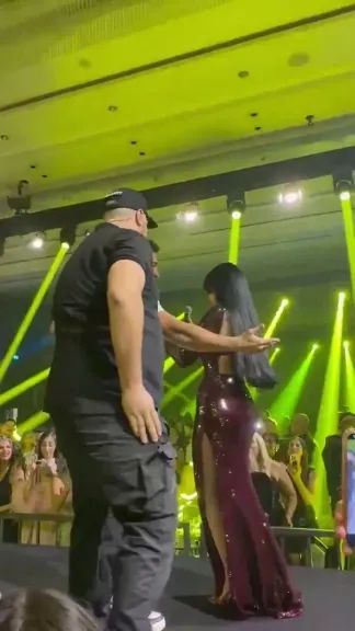 معجب يقتحم مسرح هيفاء وهبي ويفاجئها بتصرف مثير (فيديو)