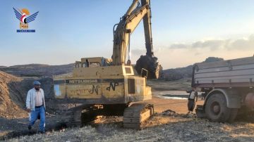 تدشين العمل في مشروع إعادة تأهيل سد عتار التاريخي بمديرية بعدان في إب