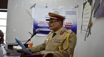 الاكاديمية العسكرية تمنح ابو بكيل الحالمي درجة الماجستير في رسالة الحرب النفسيه وتأثيرها على القوات المسلحة