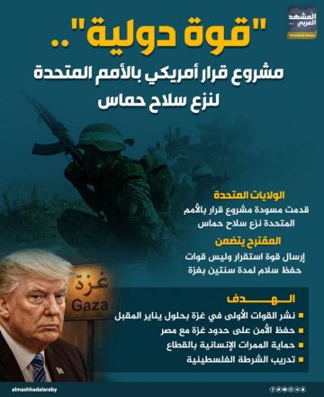 قوة دولية.. مشروع قرار أمريكي بالأمم المتحدة لنزع سلاح حماس (إنفوجراف) قوة دولية.. مشروع قرار أمريكي بالأمم المتحدة لنزع سلاح حماس (إنفوجراف)