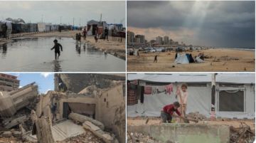  يونيسف : الامطار في غزة تتسبب بفيضانات تؤثر على آلاف العائلات النازحة في الخيام