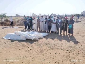 مارب.. دفن 15 جثة مجهولة الهوية بينها 3 أجانب بحضور ممثلين عن الصليب الأحمر