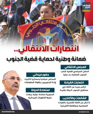 انتصارات الانتقالي.. ضمانة وطنية لحماية قضية الجنوب (إنفوجراف)