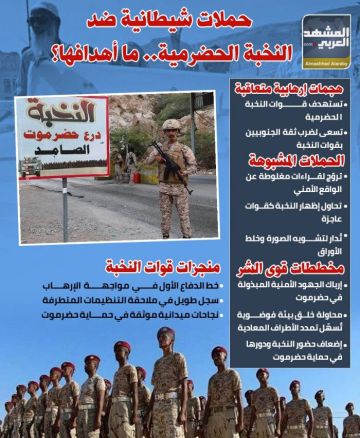 حملات شيطانية ضد النخبة الحضرمية.. ما أهدافها؟ (إنفوجراف) حملات شيطانية ضد النخبة الحضرمية.. ما أهدافها؟ (إنفوجراف)