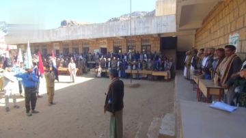 وقفات طلابية في مدارس الطويلة بالمحويت وفاء لدماء الشهداء