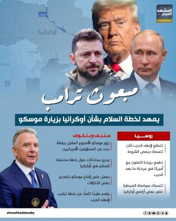 مبعوث ترامب يمهد لخطة السلام بشأن أوكرانيا بزيارة موسكو (إنفوجراف) مبعوث ترامب يمهد لخطة السلام بشأن أوكرانيا بزيارة موسكو (إنفوجراف)
