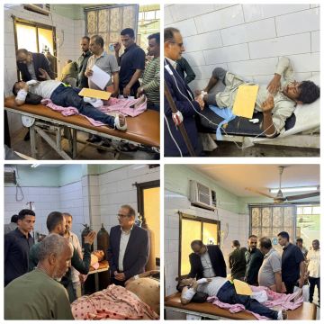 وزير الصحة يتفقد جرحى حادثة العرقوب في مستشفى الجمهورية بعدن