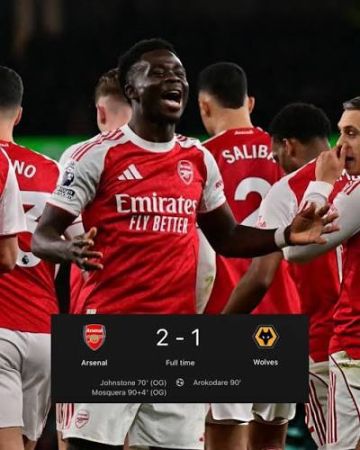 أرسنال يتغلب بصعوبة على ولفرهامبتون ويبتعد بصدارة البريمرليغ