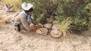 مركز التعامل مع الألغام يتلف كمية من مخلفات الحرب في المصلوب بالجوف