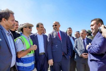 الرئيس الزبيدي يزور مشروع سد حسان الاستراتيجي