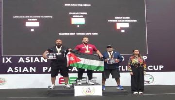 فضيتين للبطل ادهم بدر في البطولة الآسيوية لمصارعة الذراعين بالامارات