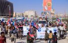 انتقالي عتق ينظم مسيرة جماهيرية احتفالا بانتصارات القوات الجنوبية في عارين وحضرموت