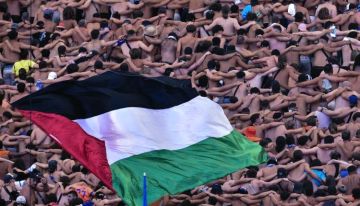 لافتة عملاقة من جماهير مارسيليا إلى غزة لافتة عملاقة من جماهير مارسيليا إلى غزة