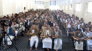 فعالية خطابية للسلطة المحلية والتعبئة العامة في عمران بالعيد الـ11 لثورة 21 سبتمبر