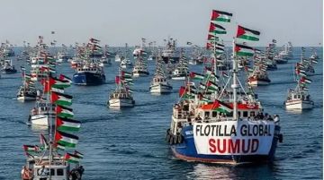  أسطول الصمود يقترب من منطقة خطر الاعتراض الإسرائيلي