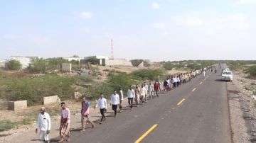 مسيران لخريجي دورات طوفان الأقصى في الحديدة