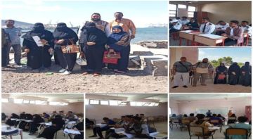 اللجنة الفنية والإدارية بمكتب التعليم الفني تزور المعهدي التقني البحري والفني التجاري خورمكسر