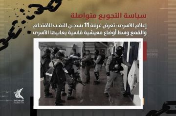 إعلام الأسرى:الانتهاكات الصهيونية بحق الفلسطينيين في سجن النقب ترتقي للتعذيب والتجويع