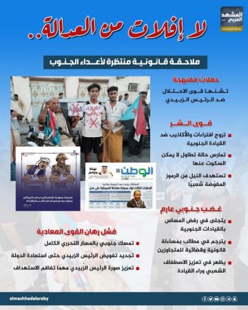 لا إفلات من العدالة.. ملاحقة قانونية منتظرة لأعداء الجنوب (إنفوجراف)