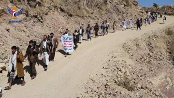 ريمة .. مسير راجل لخريجي دورات طوفان الأقصى بعزلة بكال مديرية مزهر