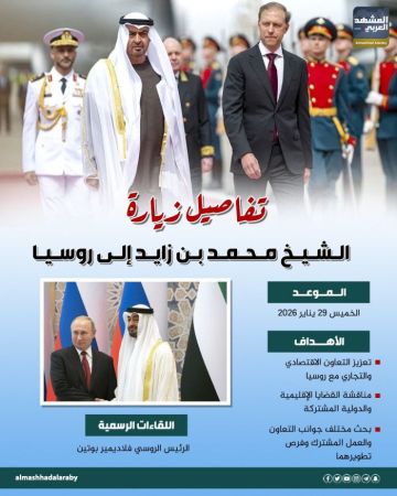 تفاصيل زيارة الشيخ محمد بن زايد إلى روسيا (إنفوجراف)