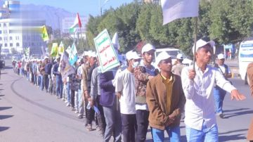 مسير لخريجي طوفان الأقصى من جامعة الحكمة والمعهد التقني في الحوبان