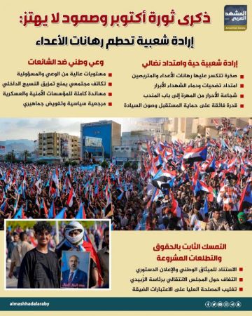 ذكرى ثورة أكتوبر وصمود لا يهتز: إرادة شعبية تحطم رهانات الأعداء (إنفوجراف)