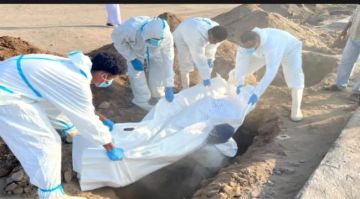 عدن.. دفن 21 جثة مجهولة الهوية بعد تكدسها في ثلاجات المستشفيات عدن.. دفن 21 جثة مجهولة الهوية بعد تكدسها في ثلاجات المستشفيات