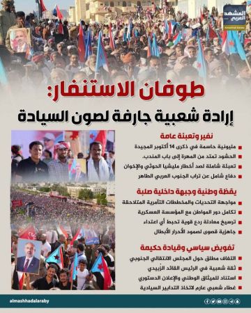 طوفان الاستنفار: إرادة شعبية جارفة لصون السيادة (إنفوجراف) طوفان الاستنفار: إرادة شعبية جارفة لصون السيادة (إنفوجراف)