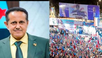 القائم بأعمال الأمين العام للأمانة العامة لهيئة رئاسة المجلس الانتقالي الجنوبي أمام الحشود الجماهيرية : الجنوب لا يحكم إلا بإرادة أبنائه