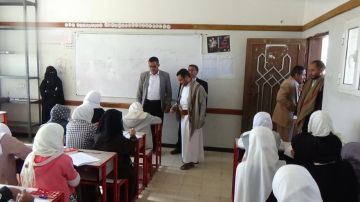 تدشين اختبارات الفصل الدراسي الثاني لصفوف النقل في المحويت تدشين اختبارات الفصل الدراسي الثاني لصفوف النقل في المحويت