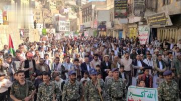 95 مسيرة حاشدة في المحويت نصرة للشعب الفلسطيني وتأكيدا على الجهوزية