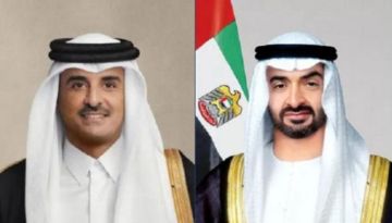 الشيخ محمد بن زايد وأمير قطر يبحثان ولجهود المبذولة بشأن التطورات الإقليمية