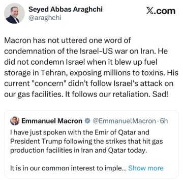 عراقجي ينتقد صمت الرئيس الفرنسي وموقفه السلبي من العدوان