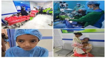20 طفلا يستفيدون من مخيم طبي لتصحيح حول العين في العاصمة عدن