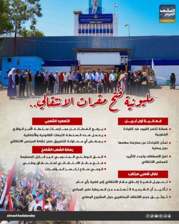 مليونية فتح مقرات الانتقالي (إنفوجراف)