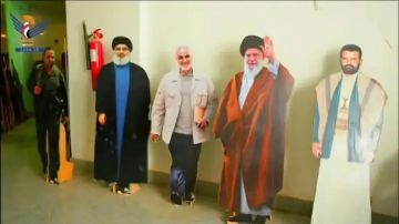 الحوثيون يهينون الصماط في مجسم بجانب رموز شيعية قتلوا مؤخرا بينهم خامنئي