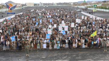 مسيرات حاشدة بتعز تؤكد الثبات مع فلسطين ولبنان وإيران والجهوزية لكل الخيارات