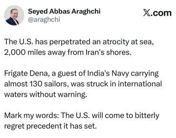 عراقجي: الولايات المتحدة ستندم بشدة على هجومها على الفرقاطة دنا عراقجي: الولايات المتحدة ستندم بشدة على هجومها على الفرقاطة دنا