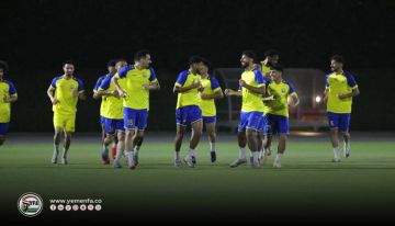 منتخبنا الوطني يجري مرانه الثالث في الدوحة استعداداً لمواجهة لبنان