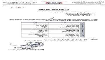 مكتب وزارة الشباب والرياضة ساحل حضرموت يصدر قرارا بإعادة تشكيل اللجنة المؤقتة لنادي أهلي الغيل مكتب وزارة الشباب والرياضة ساحل حضرموت يصدر قرارا بإعادة تشكيل اللجنة المؤقتة لنادي أهلي الغيل