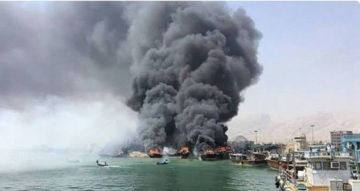 اندلاع حريق في جنوب إيران اندلاع حريق في جنوب إيران