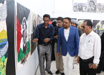 نائب وزير الثقافة يفتتح المعرض التشكيلي معاناة غـ,ـزة نائب وزير الثقافة يفتتح المعرض التشكيلي معاناة غـ,ـزة
